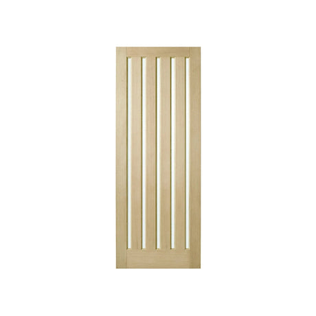 Corinthian Blonde Oak AWO 5VG Vertical Glazed Timber Door - Just Doors QLD