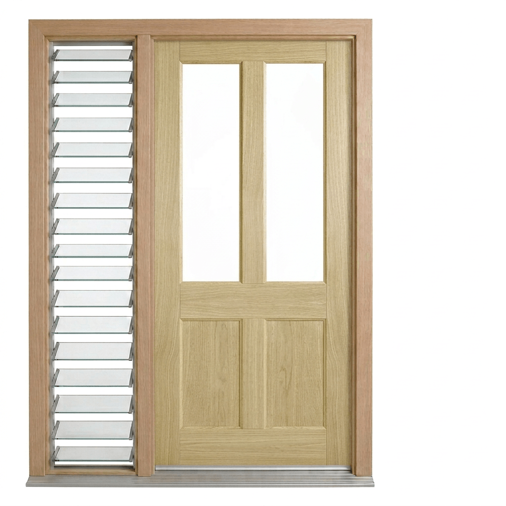 Corinthian Blonde Oak AWO 7G Door - Supplied & Installed - Just Doors QLD