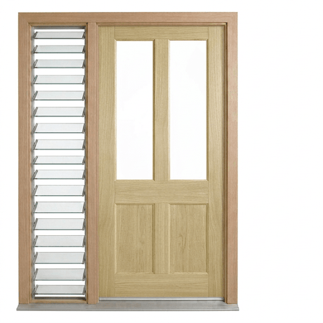 Corinthian Blonde Oak AWO 7G Door - Supplied & Installed - Just Doors QLD
