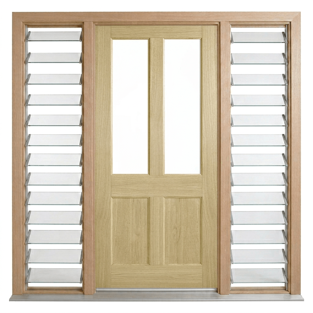 Corinthian Blonde Oak AWO 7G Door - Supplied & Installed - Just Doors QLD