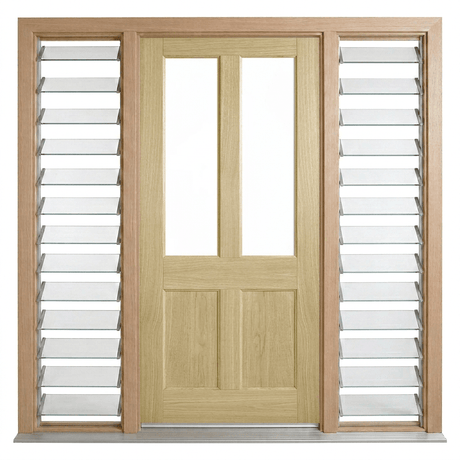 Corinthian Blonde Oak AWO 7G Door - Supplied & Installed - Just Doors QLD