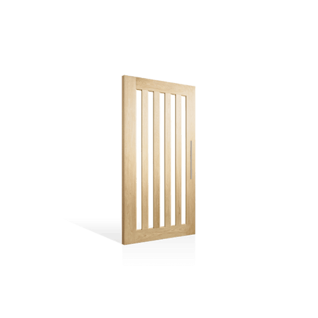 Corinthian Blonde Oak AWOWS 5VG Vertical Glazed Timber Door - Just Doors QLD