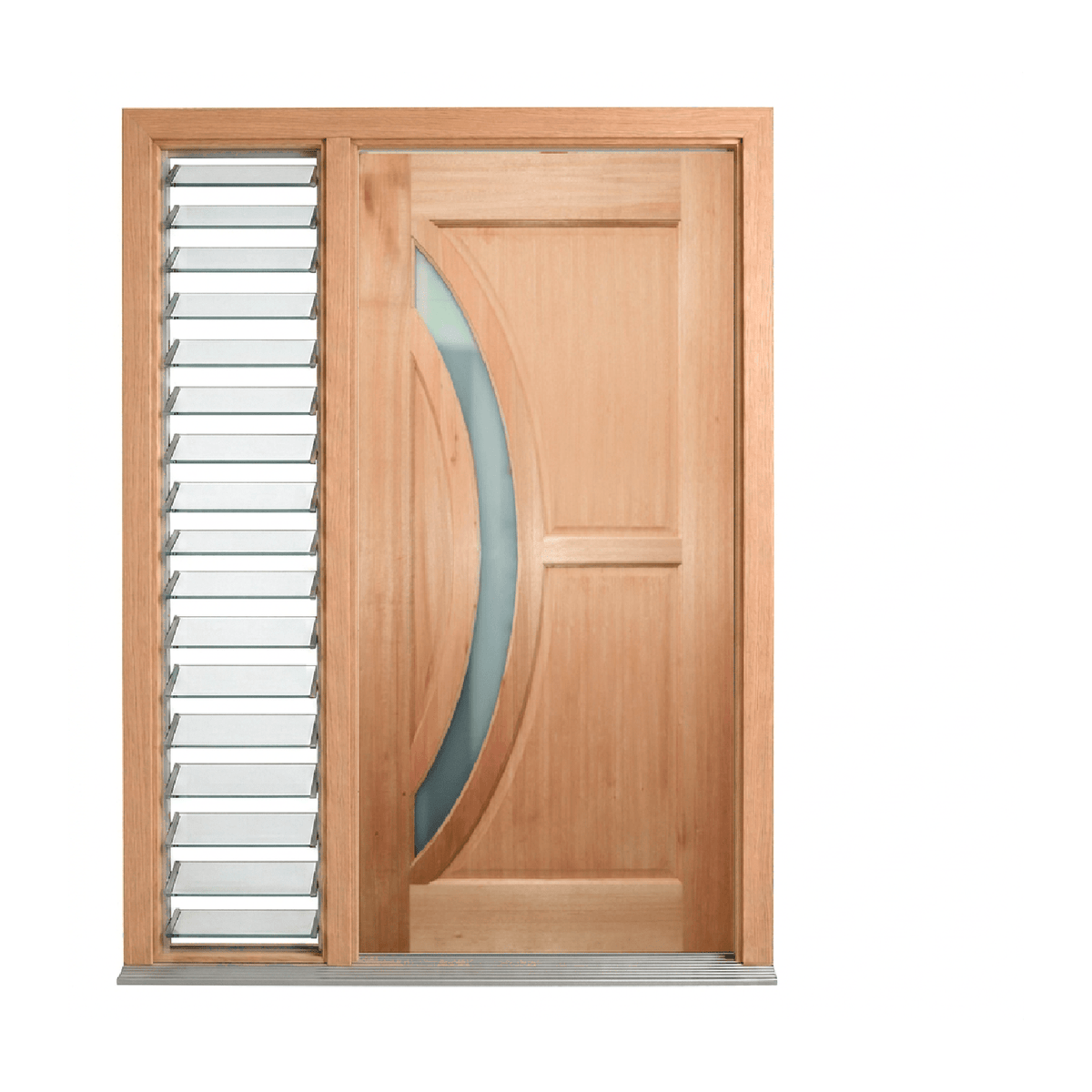 Crescent Glass Timber Door 2040mm – Supplied & Installed