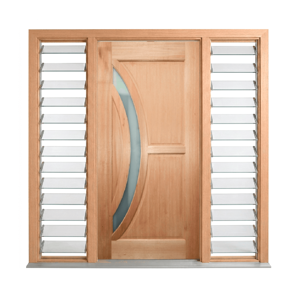 Crescent Glass Timber Door 2040mm – Supplied & Installed
