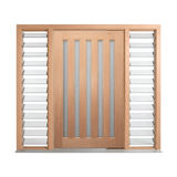 Five-Lite Vertical Glass Timber Door 2340mm – Pre-Hung - Just Doors QLD