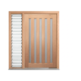 Five-Lite Vertical Glass Timber Door 2340mm – Pre-Hung - Just Doors QLD