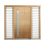 Four-Groove Vertical Glass Timber Door 2040mm – Supplied & Installed