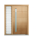 Four-Groove Vertical Glass Timber Door 2040mm – Supplied & Installed