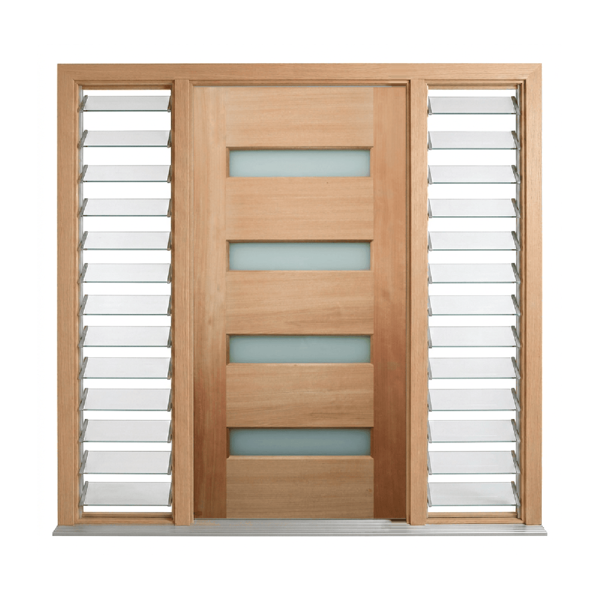 Four-Lite Horizontal Glass Timber Door 2340mm – Pre-Hung