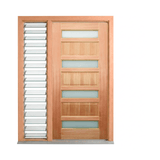 Four-Lite Raised-Panel Glass Timber Door 2040mm – Supplied & Installed