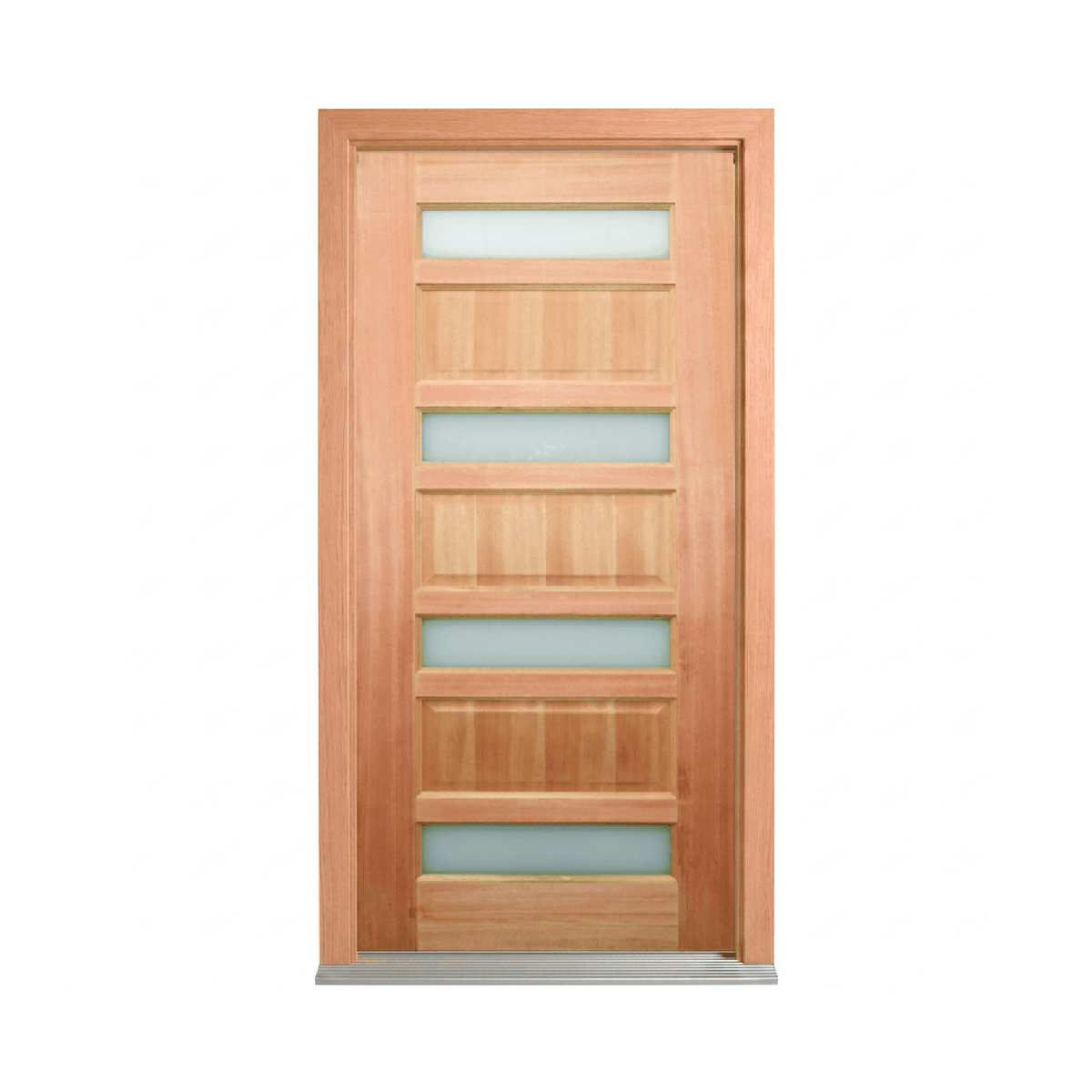 Four-Lite Raised-Panel Glass Timber Door 2040mm – Supplied & Installed