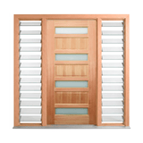Four-Lite Raised-Panel Glass Timber Door 2040mm – Supplied & Installed