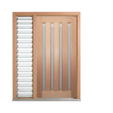 Four-Lite Vertical Glass Timber Door 2040mm – Pre-Hung