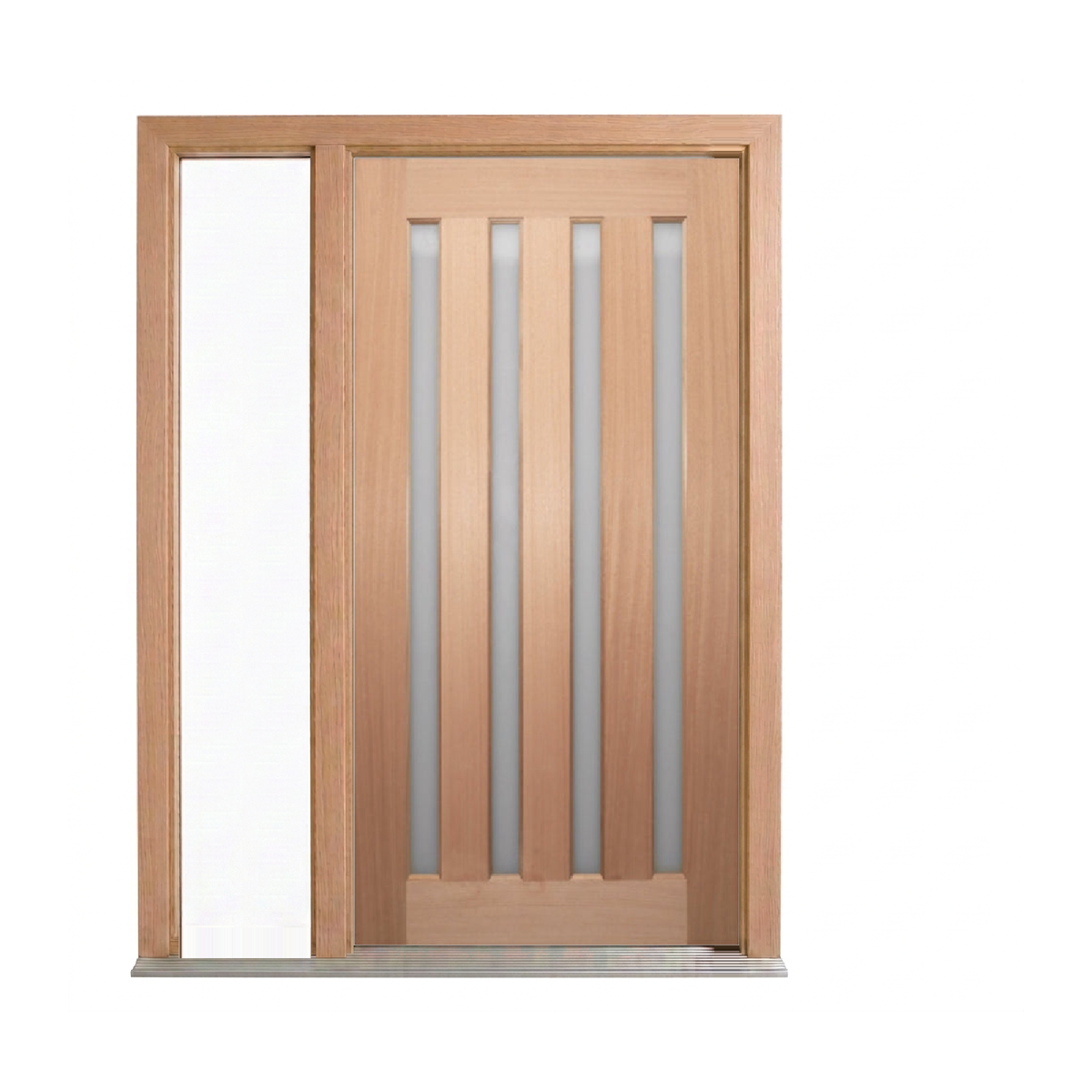Four-Lite Vertical Glass Timber Door 2040mm – Pre-Hung