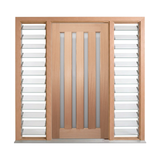 Four-Lite Vertical Glass Timber Door 2040mm – Pre-Hung