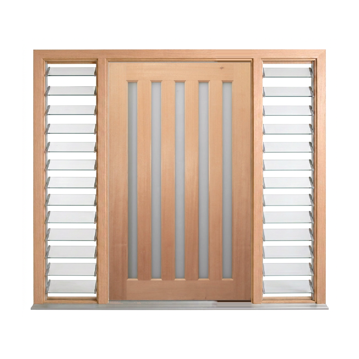 Five-Lite Vertical Glass Timber Door 2340mm – Pre-Hung