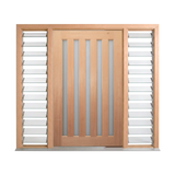 Five-Lite Vertical Glass Timber Door 2340mm – Pre-Hung