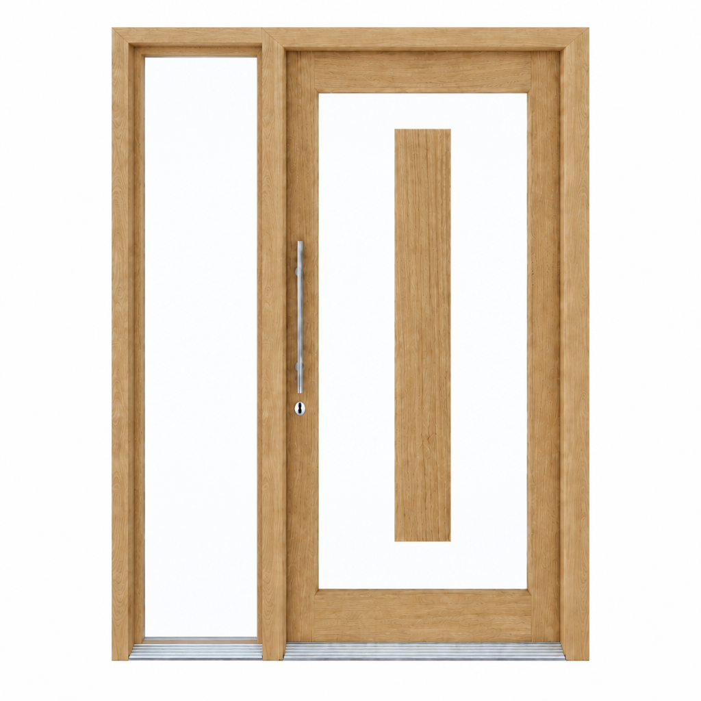 GI- Illusion door with one glass sidelight on the left