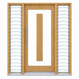 GI- Illusion door with two glass louvre sidelights