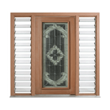 Grey Flower Triple Glazed Leadlight Door – TG-Grey Flower 2040mm – Pre-Hung