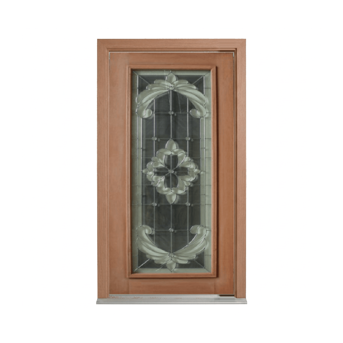 Grey Flower Triple Glazed Leadlight Door – TG-Grey Flower 2040mm – Pre-Hung