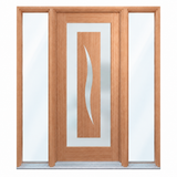 GS- Illusion door with glass sidelights both sides