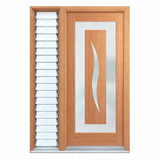 GS- Illusion door with one glass louvre sidelight on the left