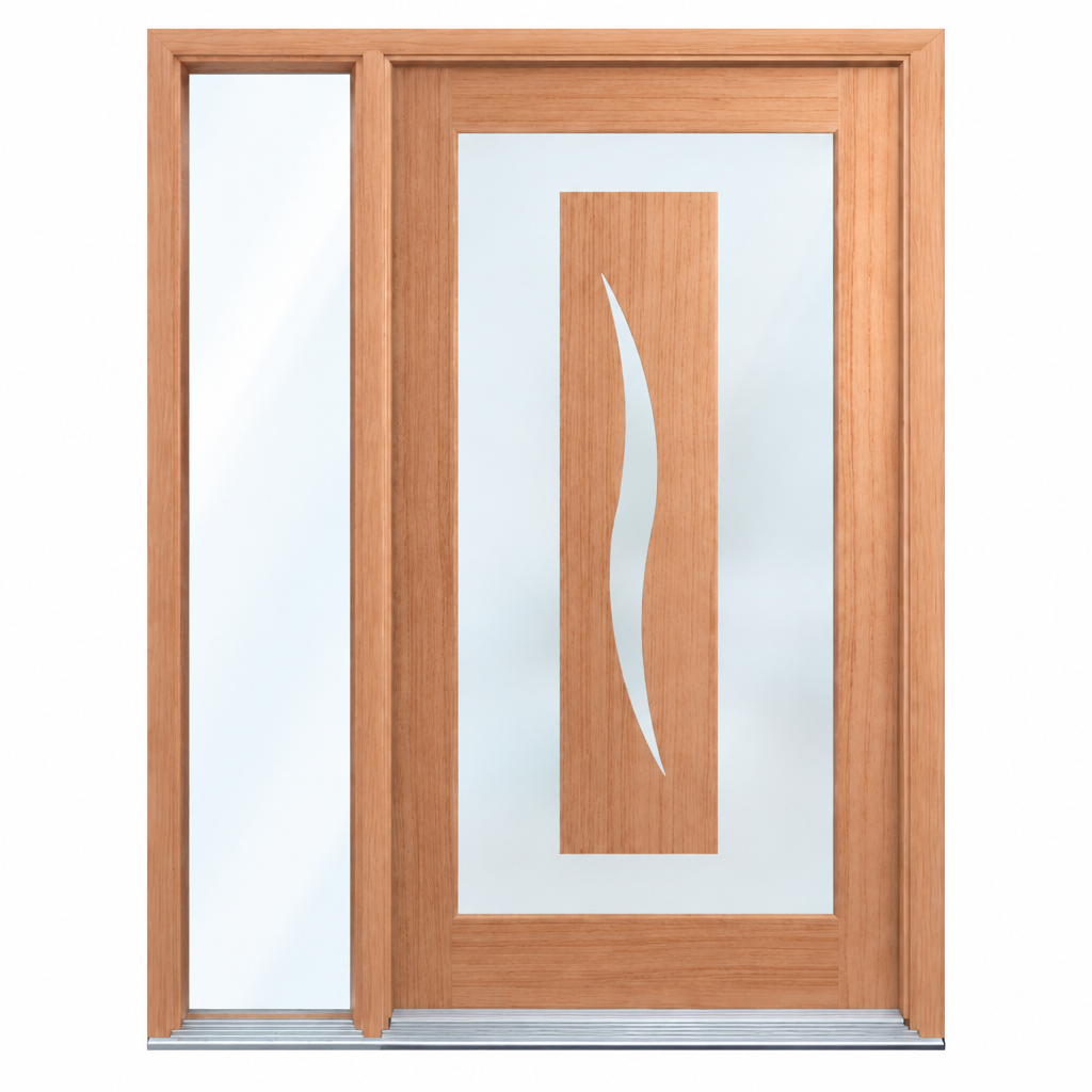 GS- Illusion door with one glass sidelight on the left