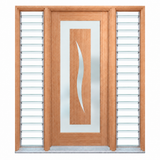 GS- Illusion door with two glass louvre sidelights