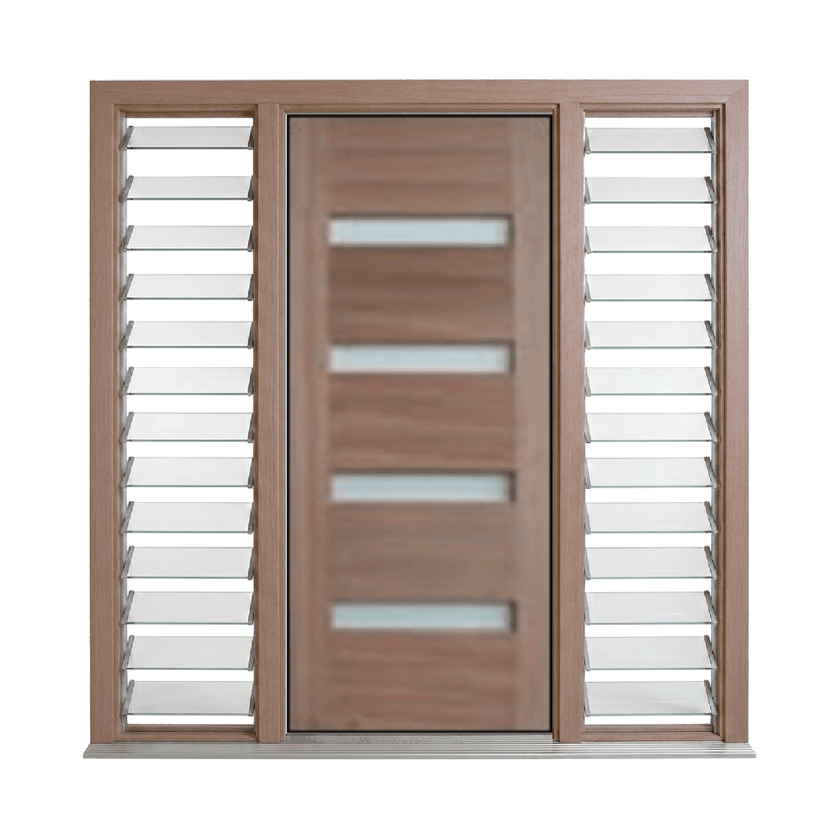 Horizontal 4 Small Glass Panel Door – GD-D4SG – WS Wide Style 2340mm – Supplied & Installed