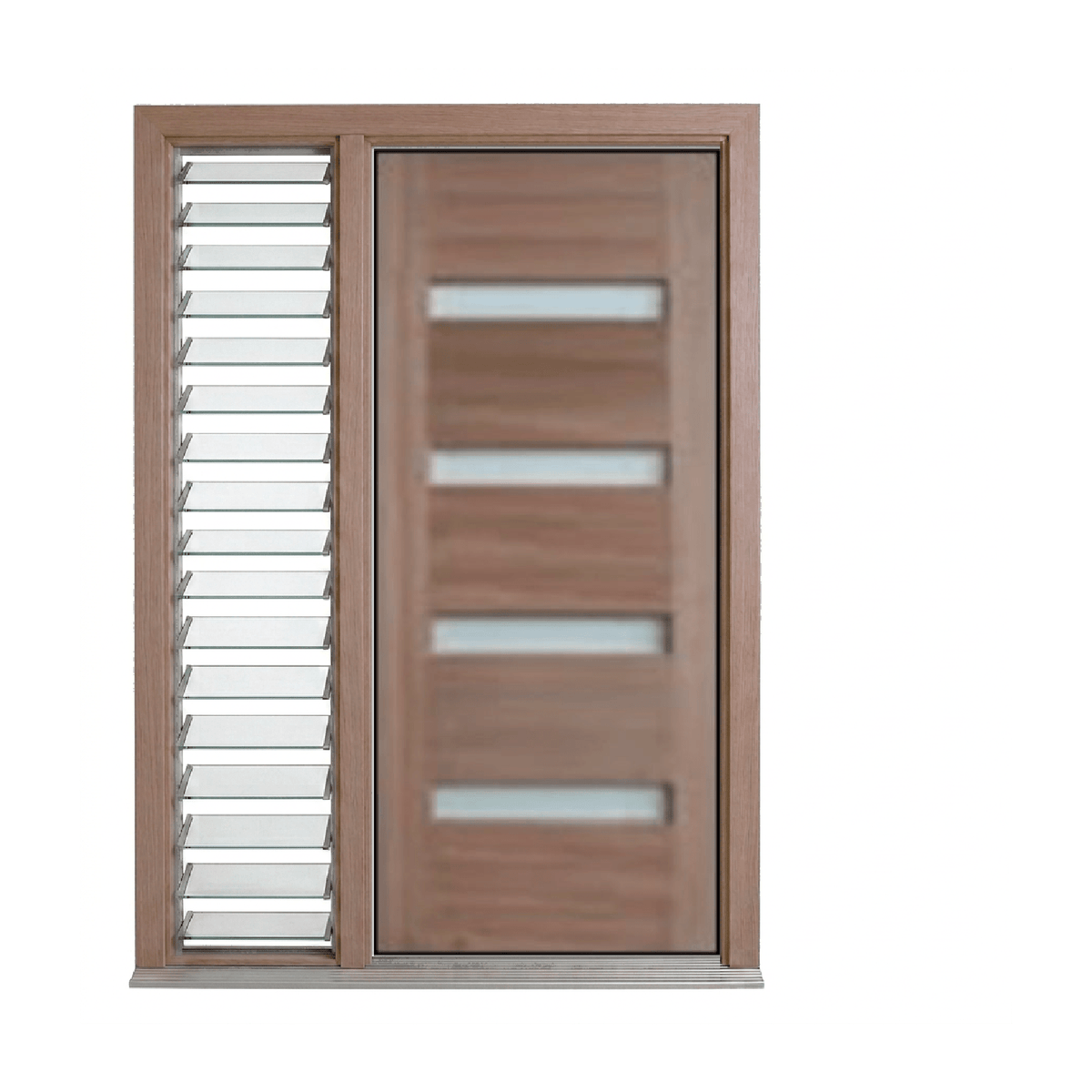 Horizontal 4 Small Glass Panel Door – GD-D4SG – WS Wide Style 2340mm – Supplied & Installed