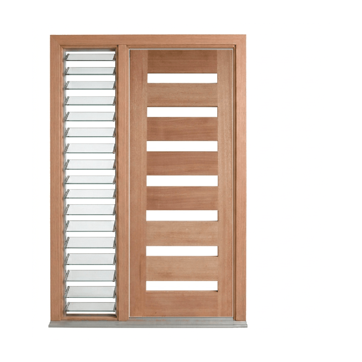 Horizontal 7 Lite Glass Door – GD-D7 – WS Wide Style 2040mm – Pre-Hung