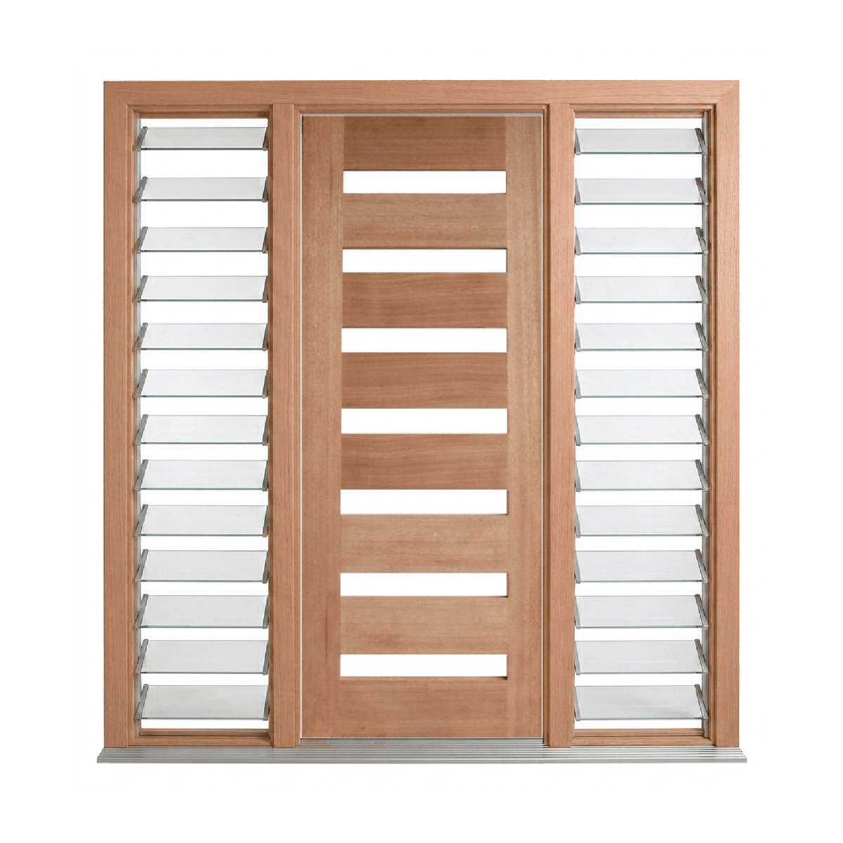 Horizontal 7 Lite Glass Door – GD-D7 – WS Wide Style 2040mm – Pre-Hung