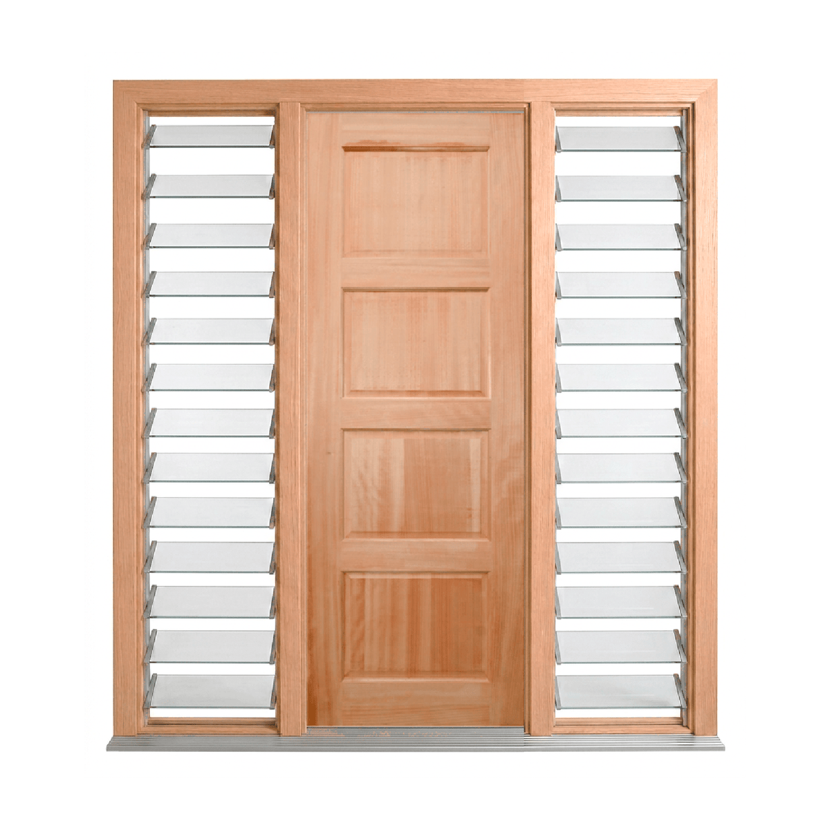 Horizontal Four-Panel Timber Door 2040mm – Supplied & Installed
