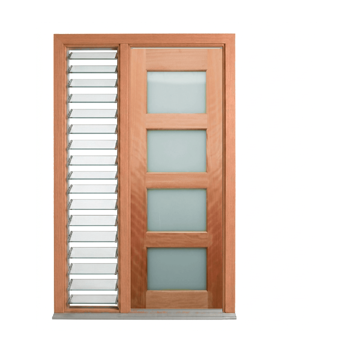 Horizontal Glazed Panel Timber Door 2040mm – Pre-Hung