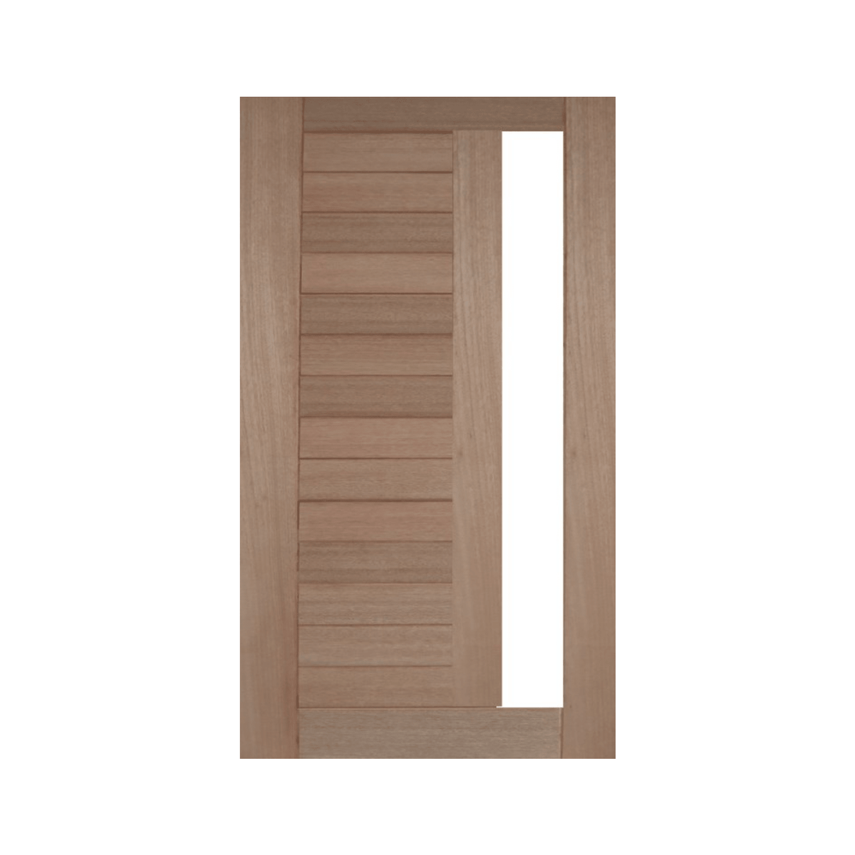 Horizontal Plank 1 Lite Timber Entrance Door – GD-15H1V - Just Doors QLD