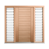 Horizontal Slat Timber Door 2040mm – Supplied & Installed