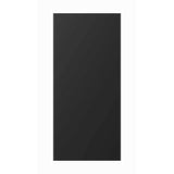 A single solid black aluminium door, with a smooth finish and no visible hardware, set against a plain background.