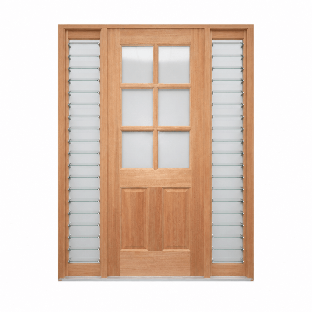 JDQ 6 lite half Panel Pre hung options - Just Doors QLD