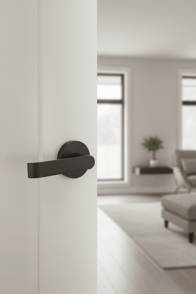 L1- Madison Matte Black Internal Handle - Just Doors QLD