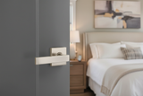 L2 Brooklyn Satin Nickel Passage Handle - Bedroom Lifestyle