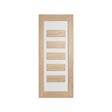 Lumina White Oak ALUM 5 Entrance Door - Just Doors QLD