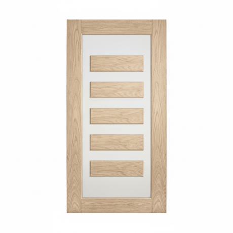 Lumina White Oak ALUMWS 5 Entrance Door - Just Doors QLD