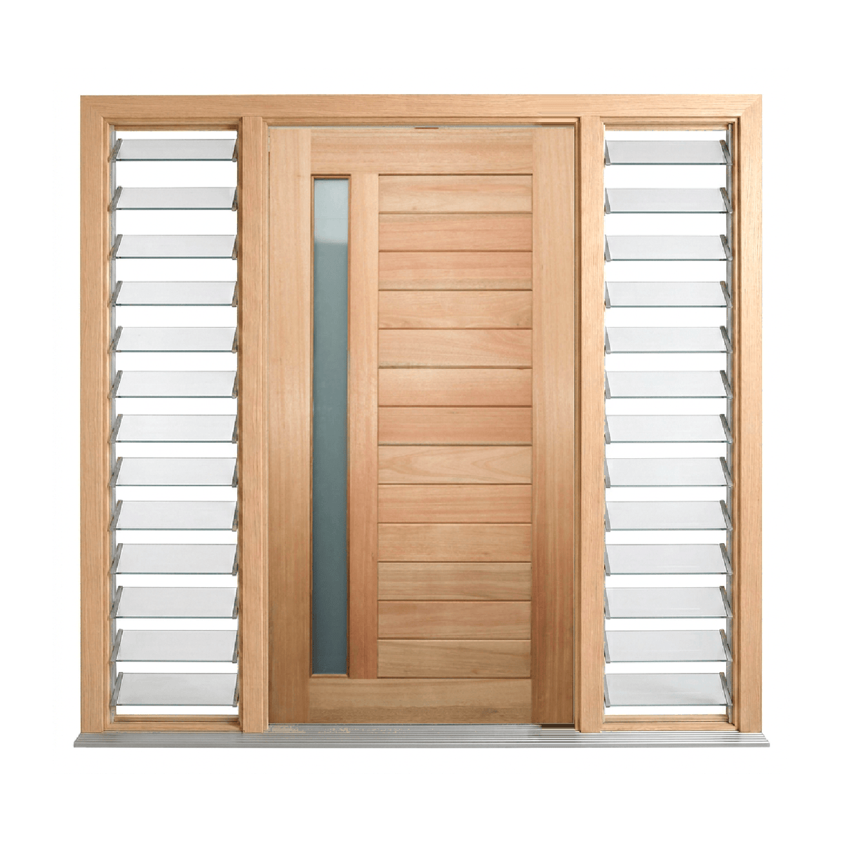 Solid Meranti Horizontal Glazed Door 2040mm – Pre-Hung