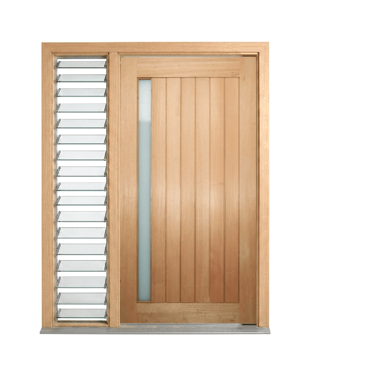 Solid Meranti Vertical Glazed Door 2040mm – Supplied & Installed