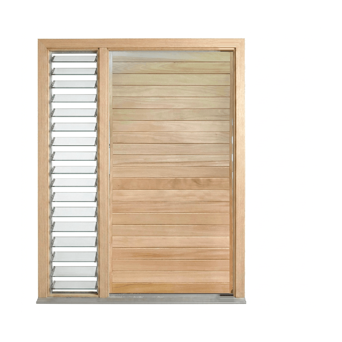 Solid Timber Horizontal Cladding Door WS Wide Style 2040 & 2340mm – Pre-Hung