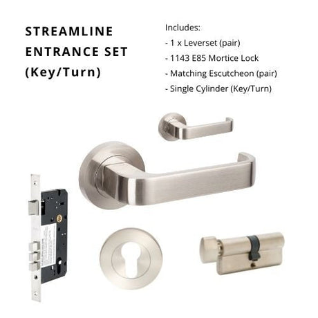Sreamline - Brushed Nickel - Just Doors QLD