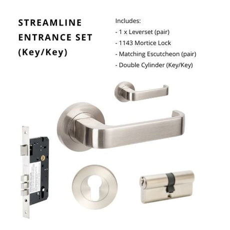 Sreamline - Brushed Nickel - Just Doors QLD