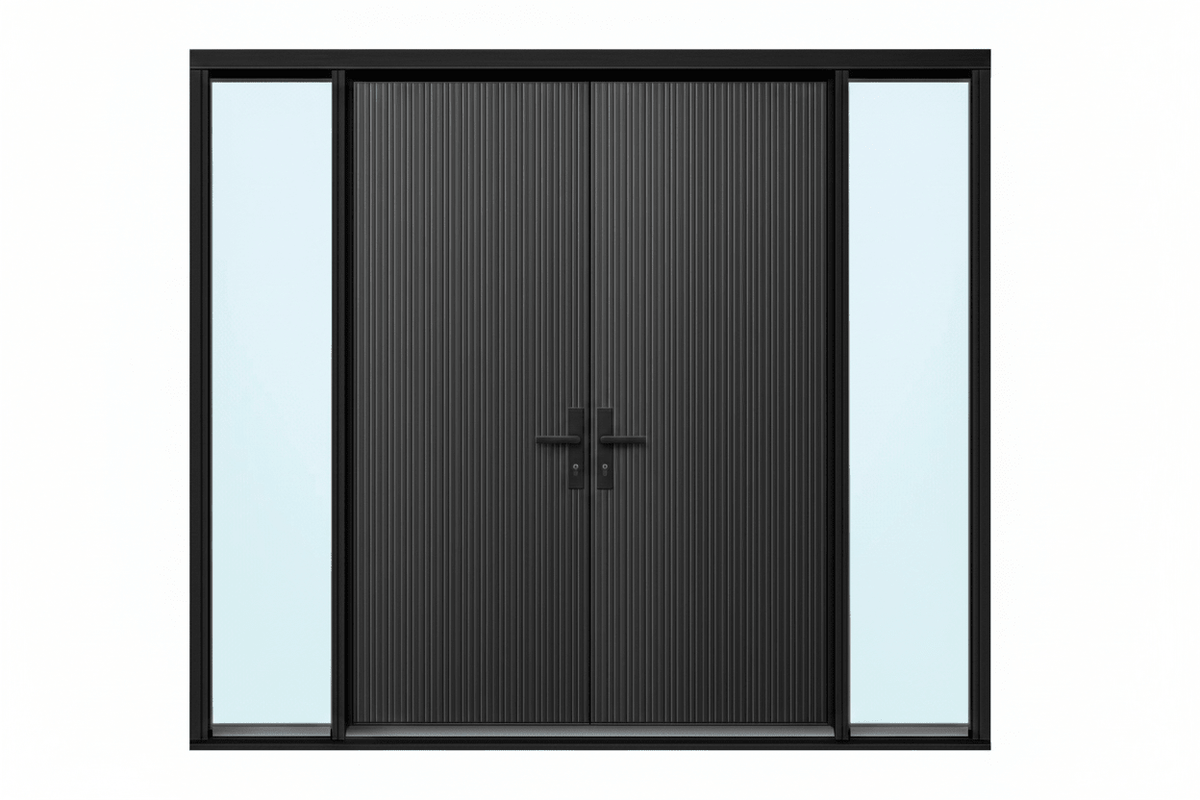 Strata VV50 Batten 25mm Aluminium Pre Hung Door — 2340 Height - Just Doors QLD