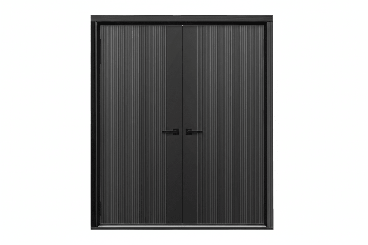 Strata VV51 Batten 25mm With Style Aluminium Pre Hung Door — 2340 Height - Just Doors QLD